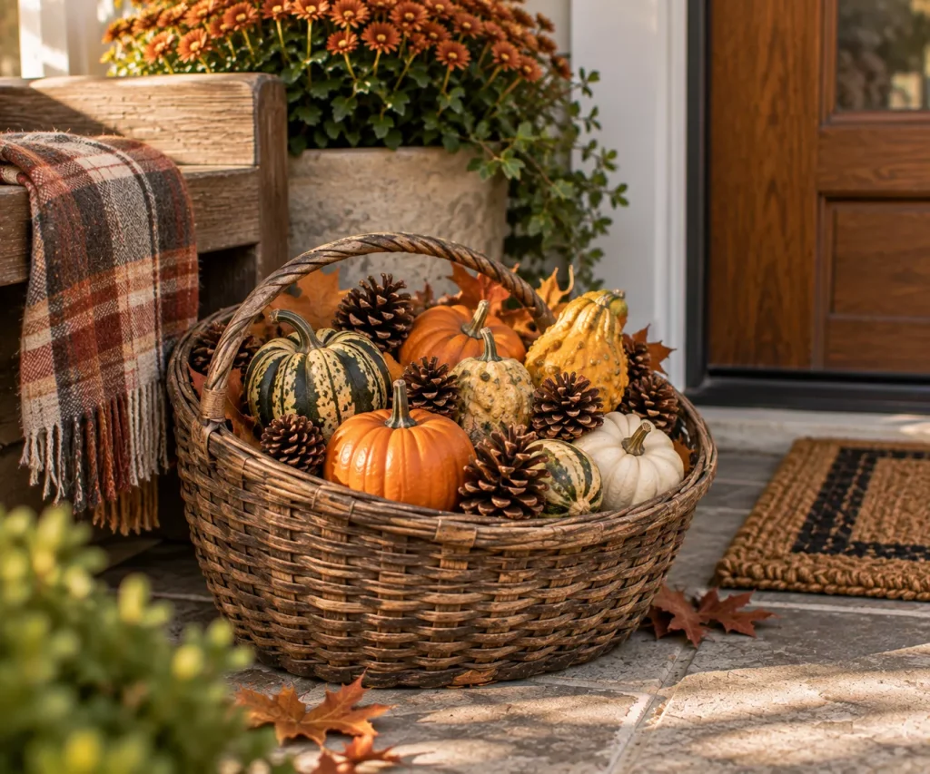 fill-a-thrifted-basket-with-gourds-and-pinecones