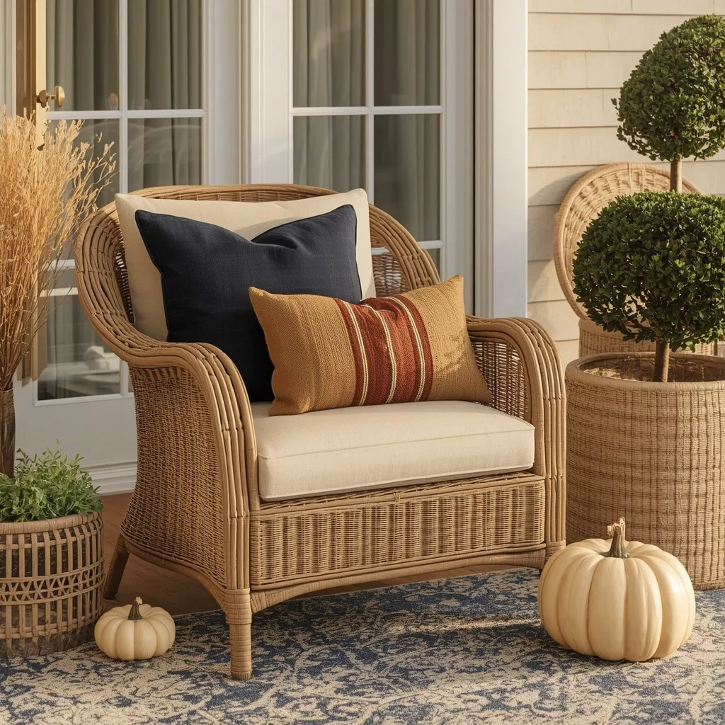 23 Coastal Fall Front Porch Ideas for a Breezy Beach House Autumn 13 keep-wicker-or-woven-furniture-outside-into-fall-6aa02fd287652