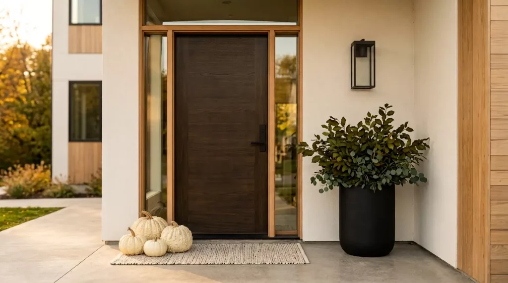 23 Modern Minimalist Fall Front Porch Ideas for a Clean, Warm Entrance 2 limit-the-porch-to-three-main-colors-6a9ef6684e400