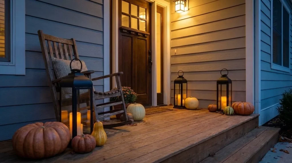 tuck-lanterns-between-pumpkin-clusters