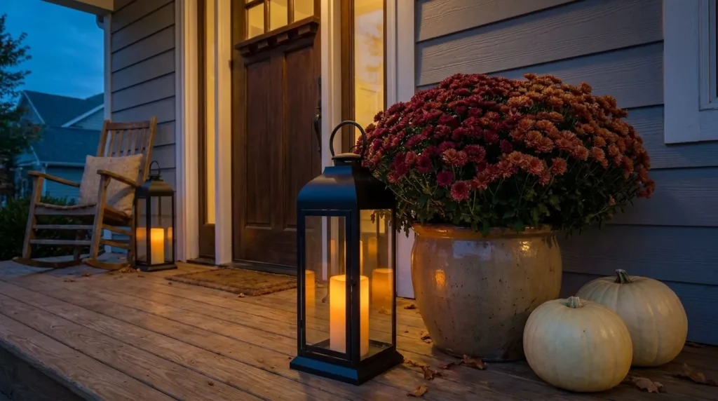 use-black-lanterns-with-cream-pumpkins