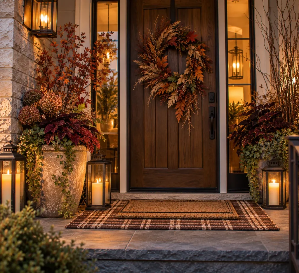 use-foliage-lanterns-and-a-fall-wreath-instead