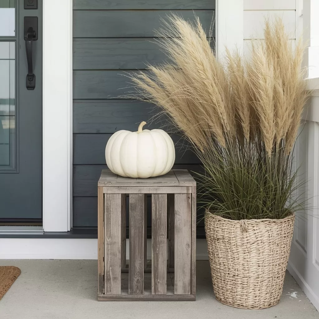 23 Coastal Fall Front Porch Ideas for a Breezy Beach House Autumn 15 use-weathered-wood-instead-of-farmhouse-crates-6aa02fcb0a152