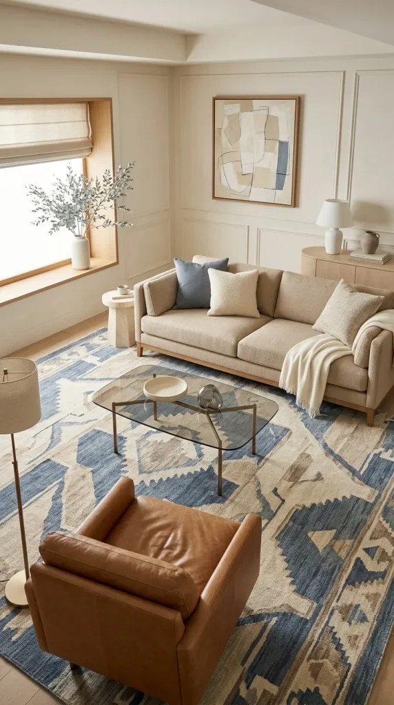 Add Blue Through a Patterned Rug