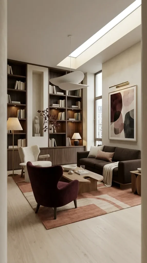35 Brown Couch Living Room Ideas for Warm, Modern and Stylish Spaces 28 Add Burgundy to Espresso Brown