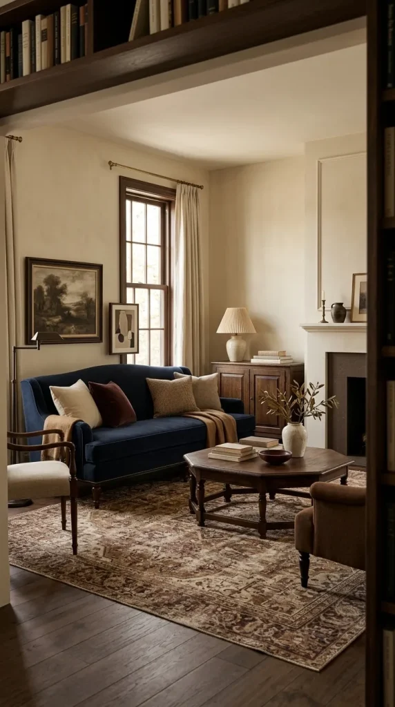 Add Burgundy to a Navy Heritage Room