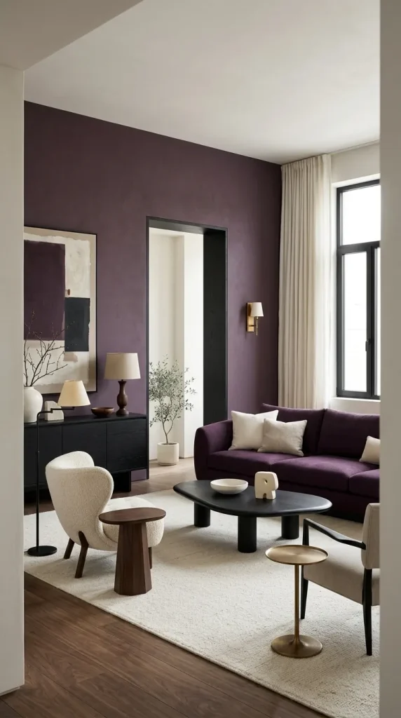 Build a Black, Purple and Gold Living Room