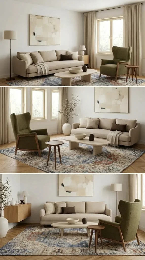 Build a Blue, Rust and Olive Palette Around Beige