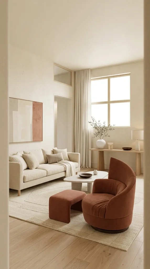 Build a Cream-and-Terracotta Living Room