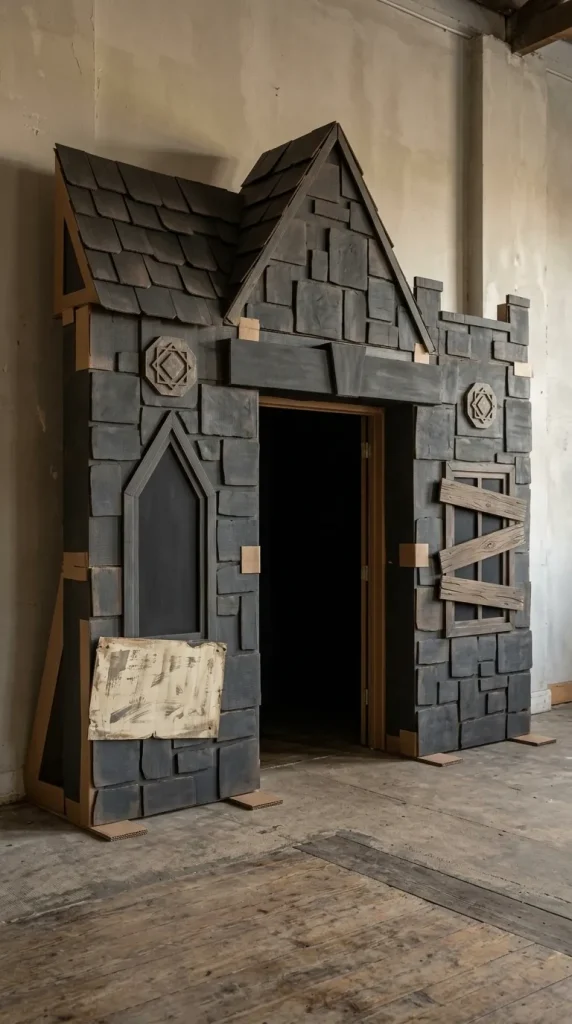 25 Cardboard Halloween Decorations DIY Ideas That Look Better Than a Shipping Box 26 Build a Large Cardboard Haunted-House Entrance