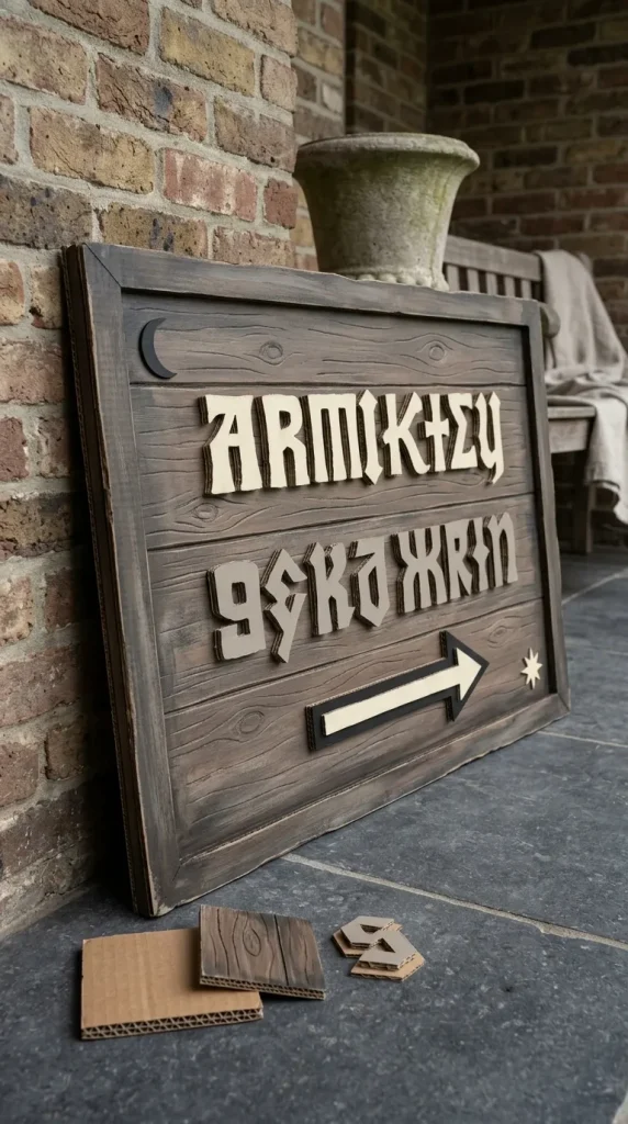 25 Cardboard Halloween Decorations DIY Ideas That Look Better Than a Shipping Box 15 Build a Layered Cardboard Halloween Sign