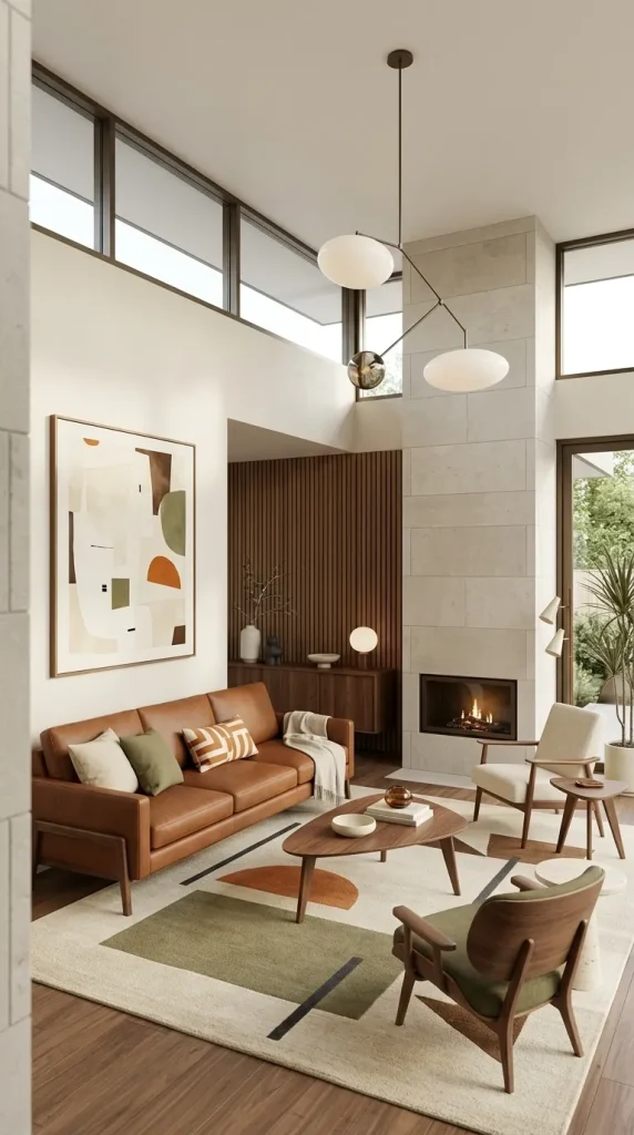 35 Brown Couch Living Room Ideas for Warm, Modern and Stylish Spaces 32 Build a Mid-Century Brown Couch Room