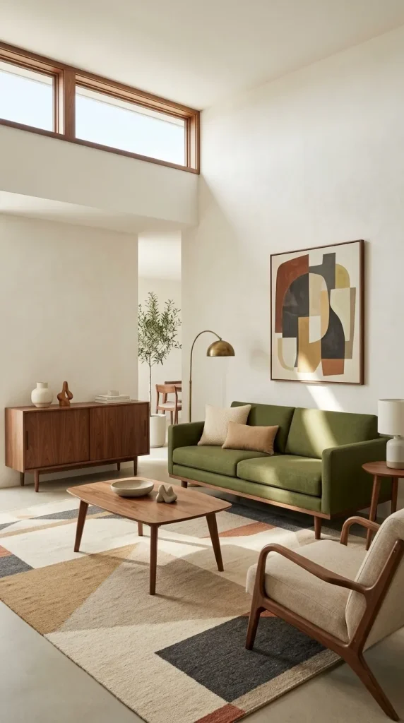 Build a Mid-Century Room Around Green Upholstery