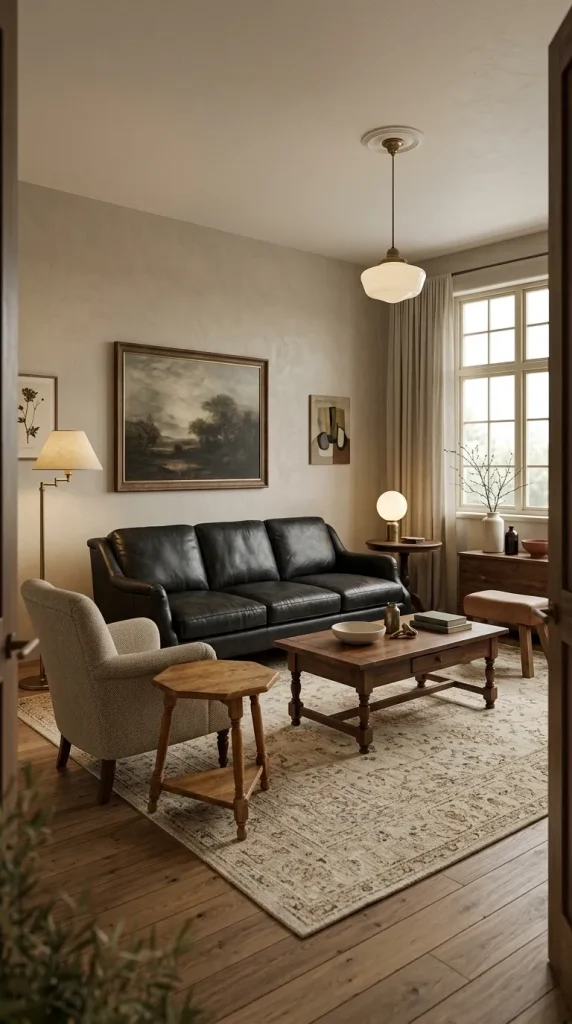 Build a Vintage Black Couch Living Room