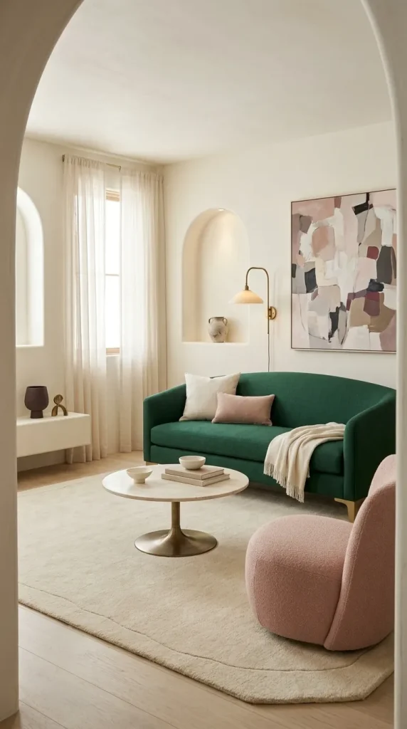 Combine Emerald With Blush Pink