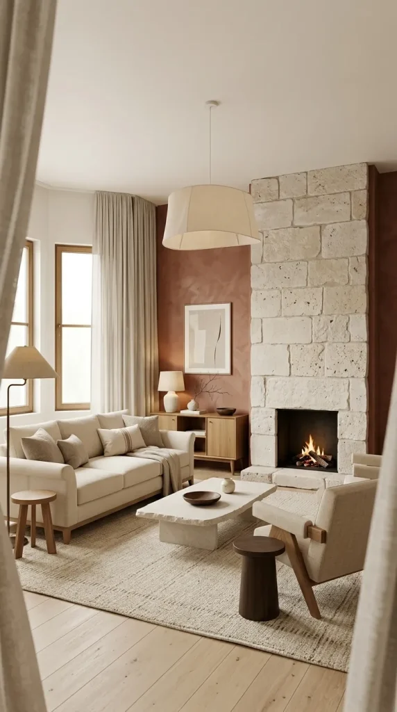 Combine Terracotta Plaster With Stone