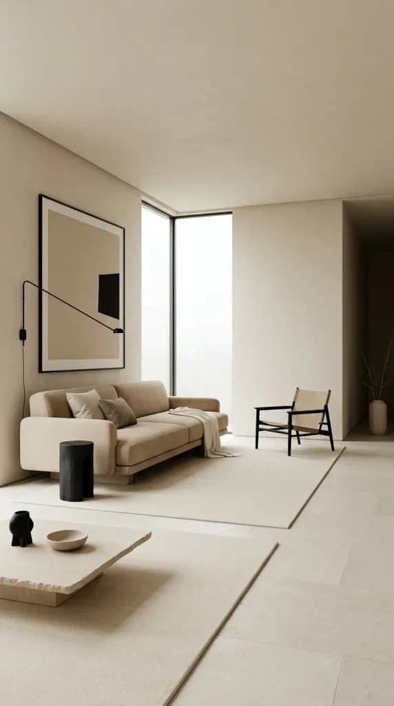 Create a Black-and-Beige Minimalist Room