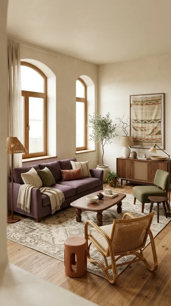 Create a Boho Purple Living Room