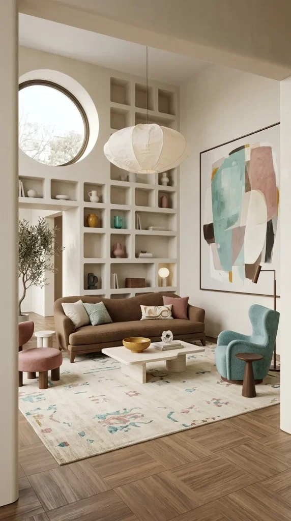 35 Brown Couch Living Room Ideas for Warm, Modern and Stylish Spaces 35 Create a Colorful Eclectic Brown Couch Room