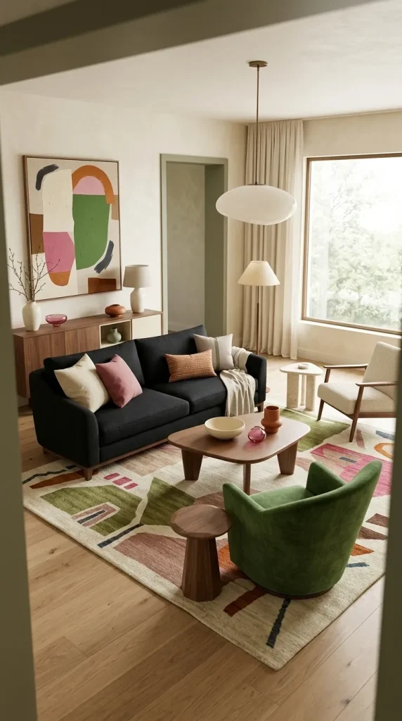 Create a Colorful Eclectic Room Around Black
