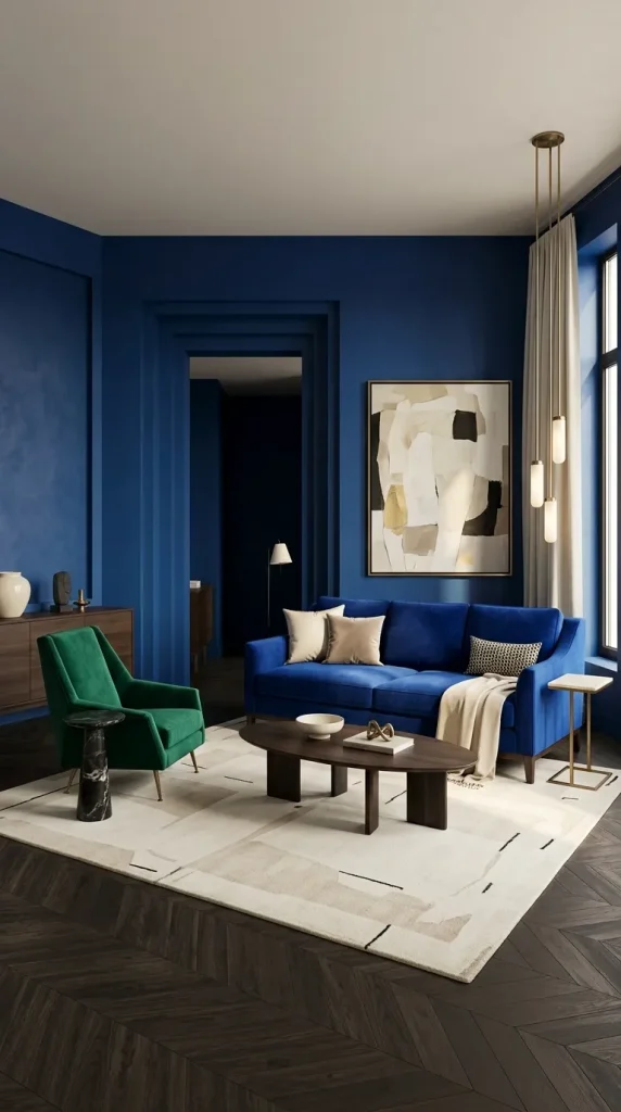 Create a Jewel-Tone Room With Royal Blue and Emerald