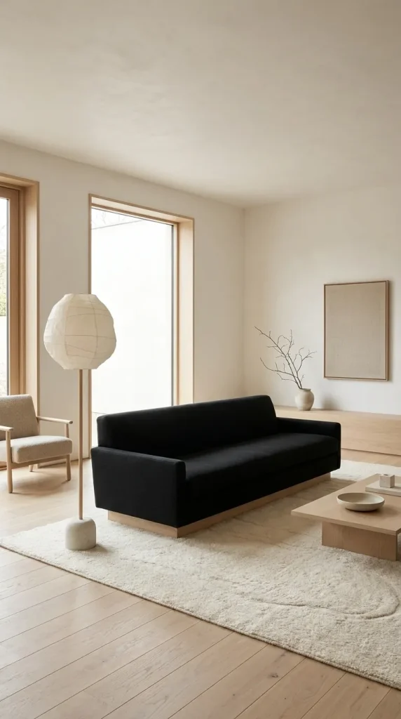 Create a Modern Minimalist Black Couch Room