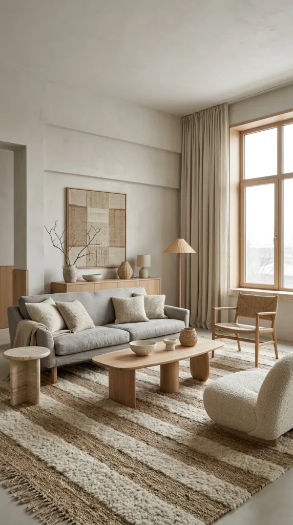 Create a Natural Grey and Brown Living Room With Texture