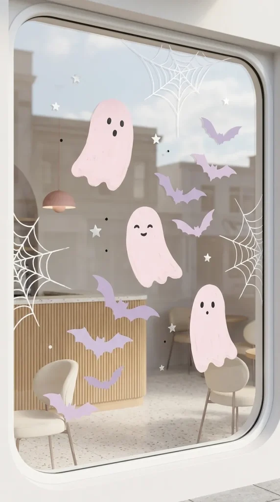 Create a Pastel Pink-and-Lilac Halloween Window