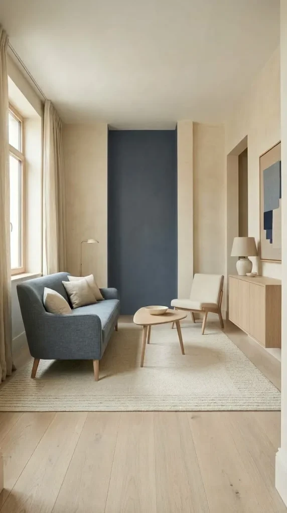 Create a Small Blue and Cream Apartment Without Making It Bland