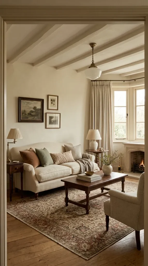 25 Cream Couch Living Room Ideas for Bright, Cozy and Stylish Spaces 25 Create a Traditional Cream-Couch Room With Dark Wood