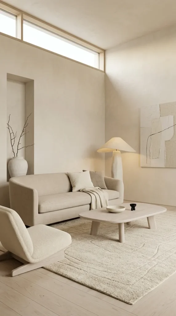 Create a Warm Minimalist Beige Living Room