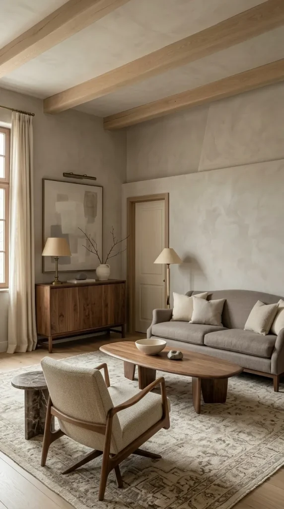 Create an Elegant Grey and Brown Room With Better Materials, Not More