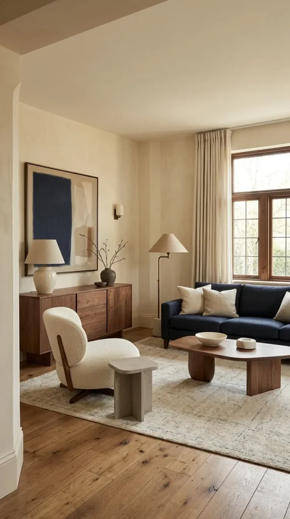 Design Around the Blue or Cream Furniture You Already Own