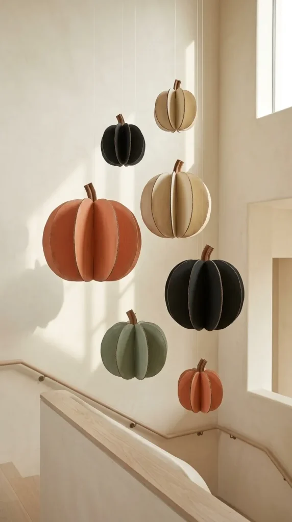 25 Cardboard Halloween Decorations DIY Ideas That Look Better Than a Shipping Box 10 Make Hanging Cardboard Pumpkins