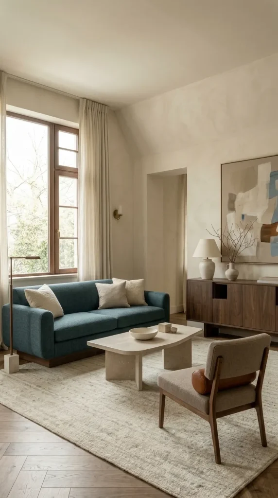 Make Slate Blue Feel Warm With Cream