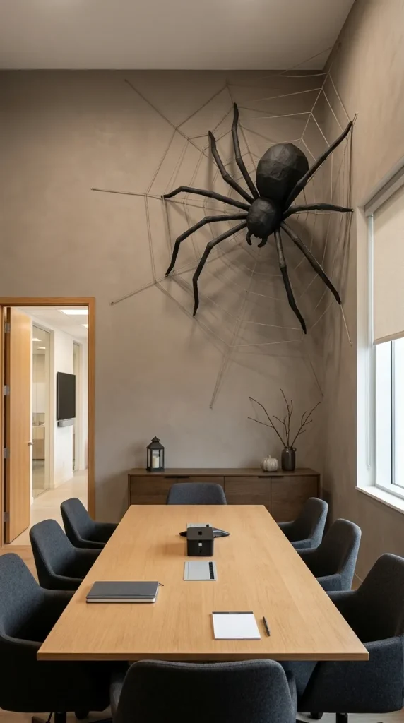 35 Office Halloween Decorations Ideas for Every Kind of Workplace 30 Make a Giant Spider the Main Office Focal Point