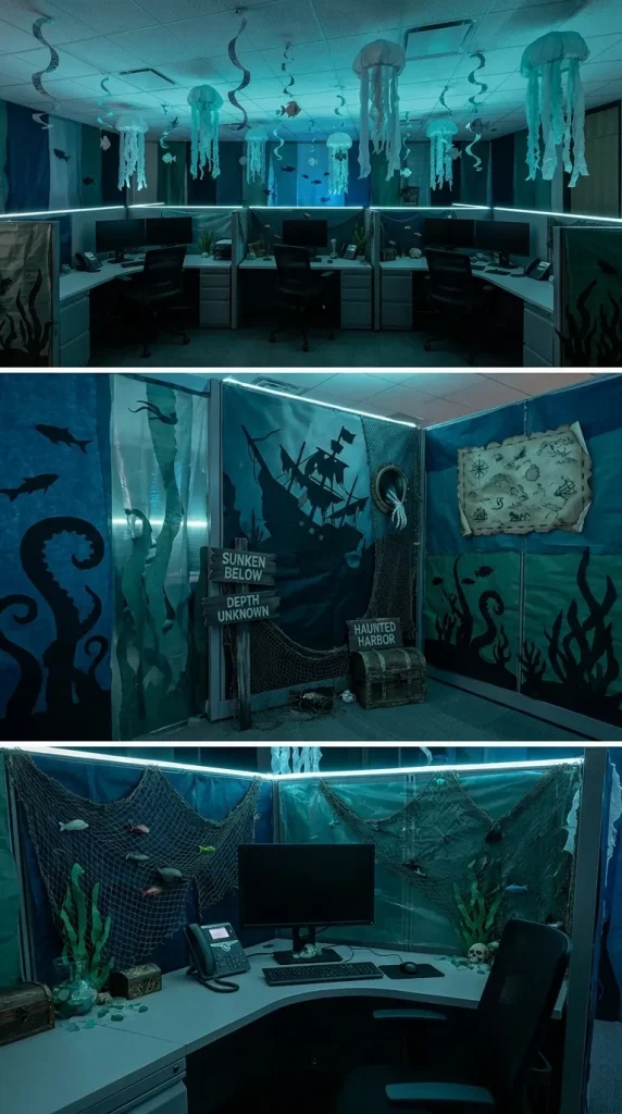 35 Office Halloween Decorations Ideas for Every Kind of Workplace 21 Make a Haunted Deep-Sea Office