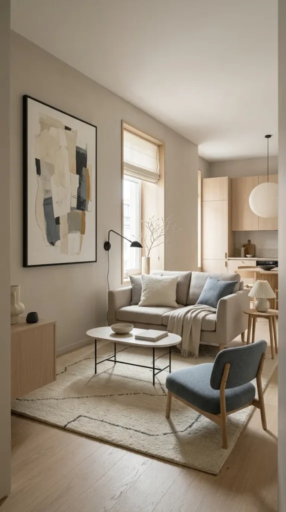 Make a Small Beige Sofa Work in an Apartment