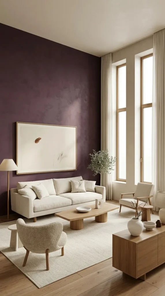 Paint One Plum Accent Wall
