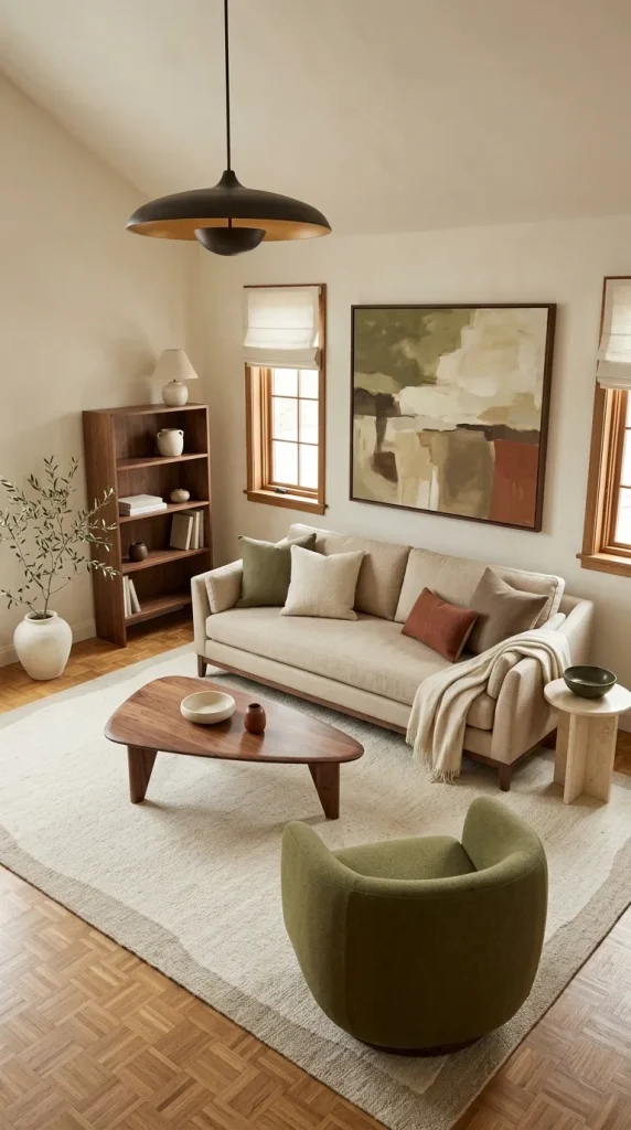 Pair Beige With Olive Green