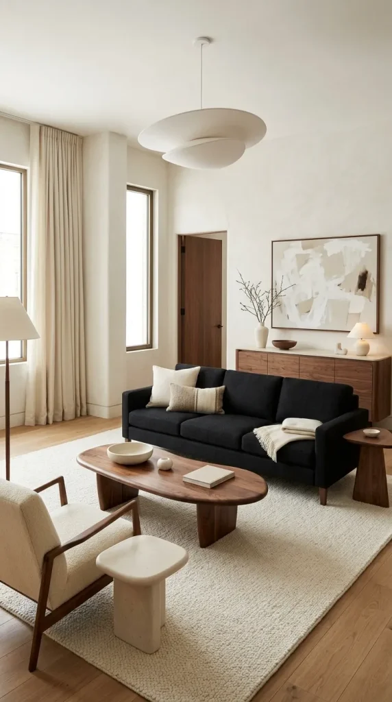Pair Black With Walnut for a Sophisticated Modern Room