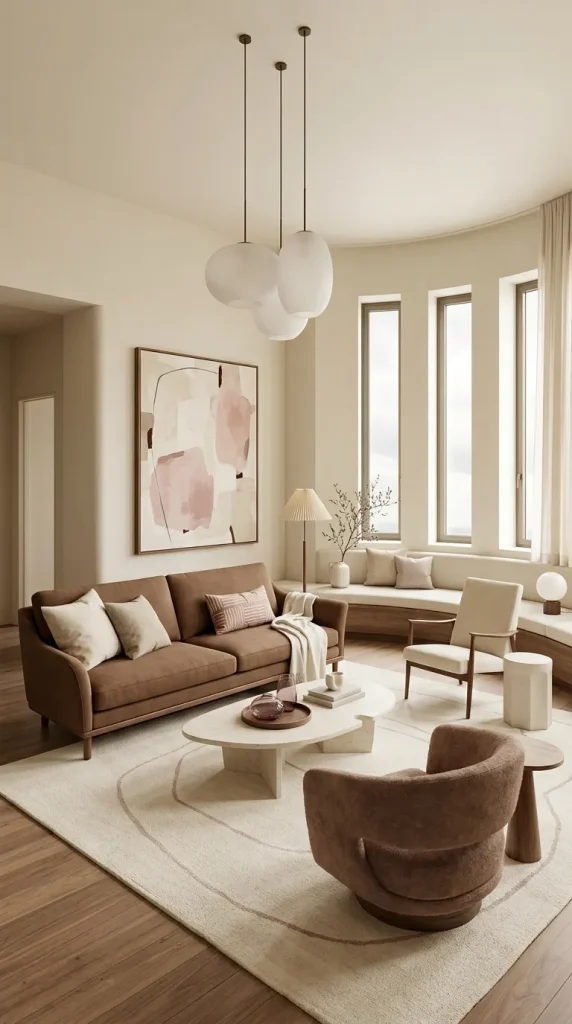 35 Brown Couch Living Room Ideas for Warm, Modern and Stylish Spaces 29 Pair Brown With Dusty Pink