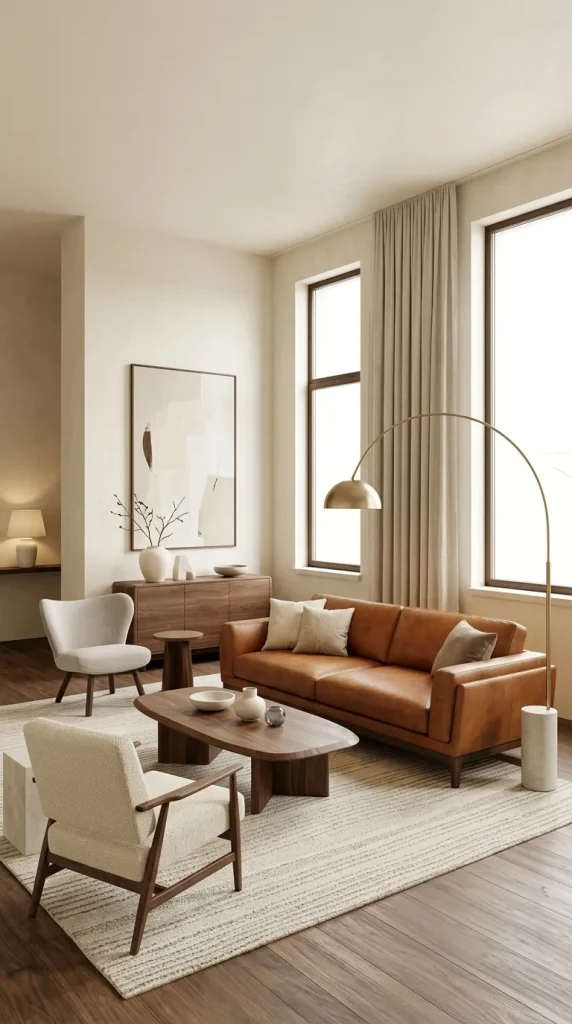 35 Gold Living Room Ideas for Elegant, Modern and Sophisticated Spaces 23 Pair Caramel Leather With Brushed Gold