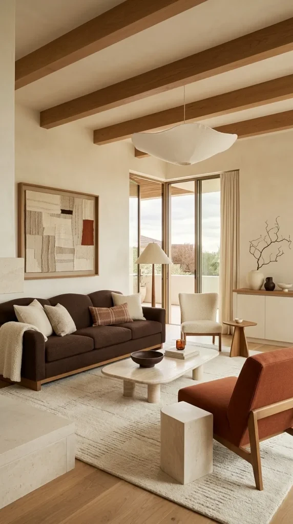 35 Brown Couch Living Room Ideas for Warm, Modern and Stylish Spaces 26 Pair Chocolate Brown With Burnt Orange