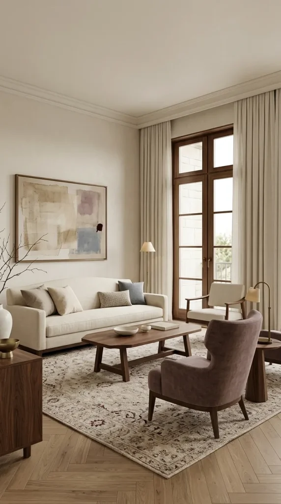 Pair Dusty Mauve With Walnut