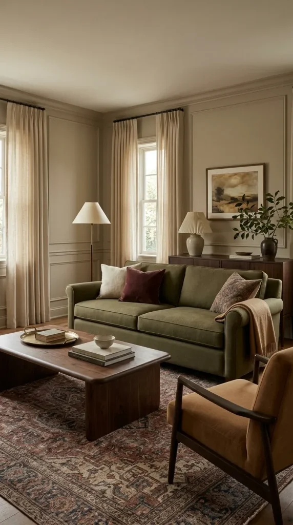 Pair Olive With Dark Walnut for a Richer Look