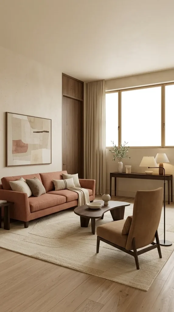 Pair Terracotta With Beige for a Softer Earthy Room