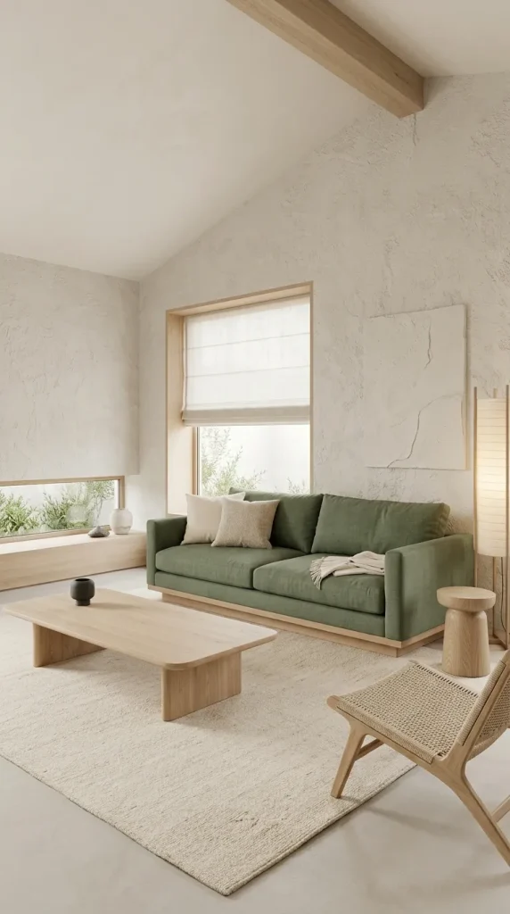 Pair a Green Couch With Light Oak