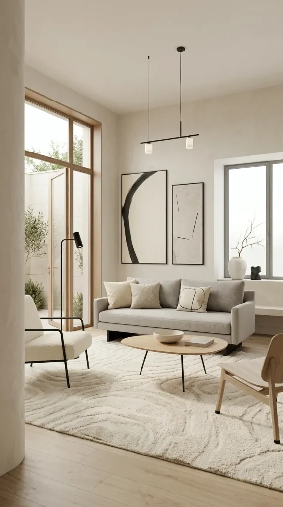 30 Grey Couch Living Room Ideas for Warm, Stylish and Colorful Spaces 6 Pair a Light Grey Couch With Black Accents