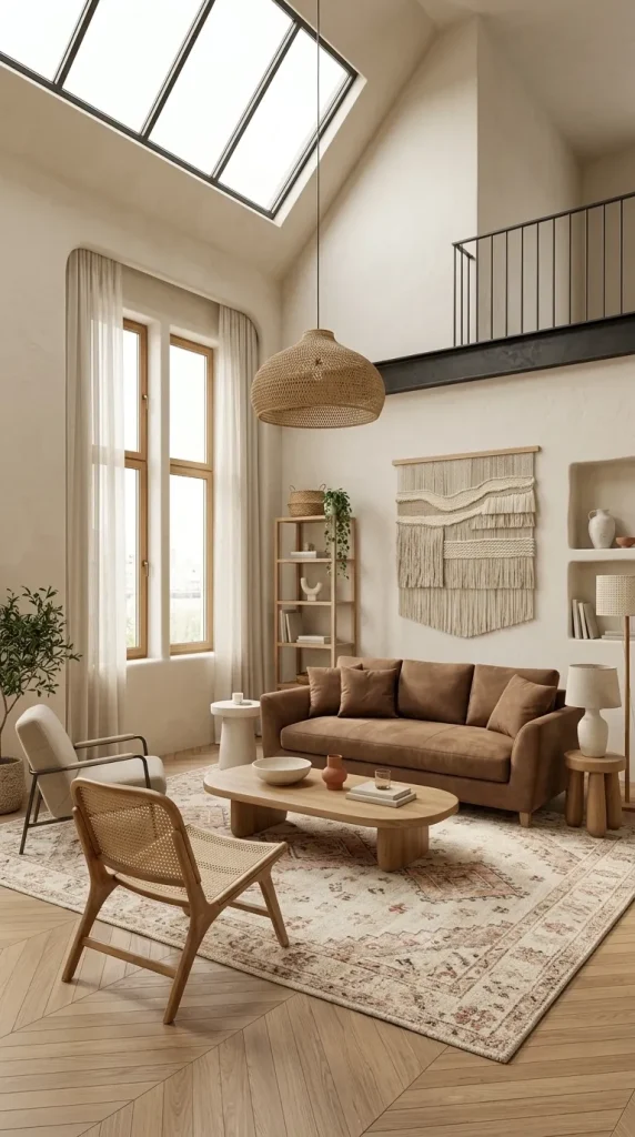 35 Brown Couch Living Room Ideas for Warm, Modern and Stylish Spaces 12 Style a Brown Suede Couch for Boho Decor